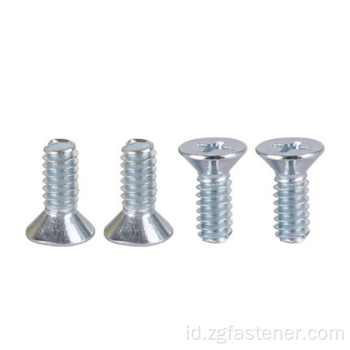 Blue White Zinc Cross Recesed Counterk Head Screws